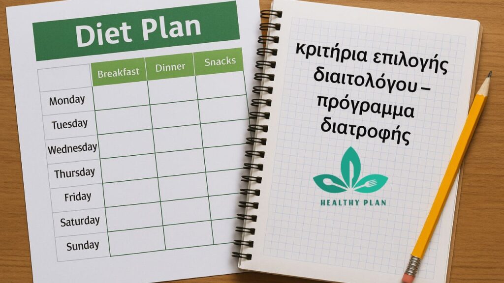 κριτήρια επιλογής διαιτολόγου – πρόγραμμα διατροφής